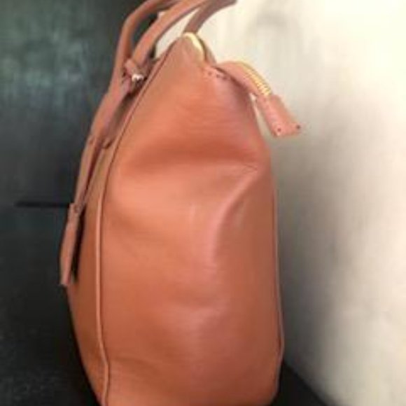 Tan Leather Satchel - Picture 3 of 6